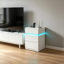 Avis HOMAIRE Table d'appoint en bois blanche 35 x 40 x 55 cm