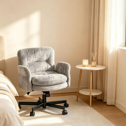 Avis HOMAIRE Chaise de bureau gris en chenille et coton et métal de 71 × 71 × 92.5 cm