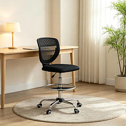 Avis HOMAIRE Chaise de bureau noir en tissu et acier de 59 × 59 × 126 cm