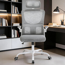 Avis HOMAIRE Chaise de bureau gris en métal et tissu maillé et PU de 62 × 62 × 123.5 cm