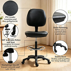 HOMAIRE Chaise de bureau noir en Nylon et polyuréthane et PVC et acier de 46 × 46 × 137 cm pas cher