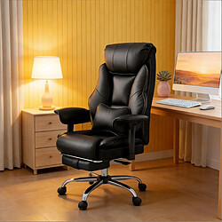 HOMAIRE Chaise de bureau noir en métal et polyuréthane de 77 × 77 × 125.5 cm pas cher