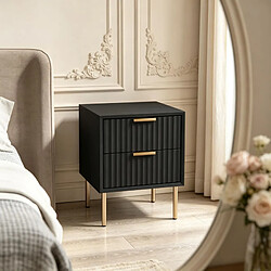 Avis HOMAIRE Table d'appoint en métal, décor bois et panneau de particules noir en mdf 40 x 39 x 48 cm