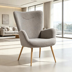 Avis HOMAIRE Fauteuil gris avec accoudoirs en polyester 71 x 74 x 94.5 cm