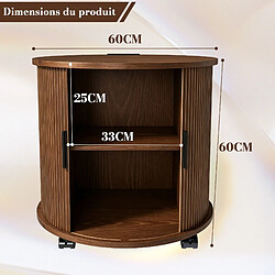 HOMAIRE Table de chevet nogal en décor bois de 60 x 60 x 60 cm pas cher