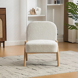 Avis HOMAIRE Fauteuil d'appoint Ivory en chenille de 72 x 61 x 78 cm