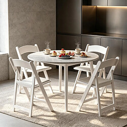 HOMAIRE Chaise blanc en similicuir et résine 44 x 45 x 78 cm pas cher