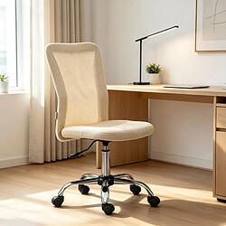 Avis HOMAIRE Chaise beige en tissu, mesh, métal 43 x 58 x 100 cm