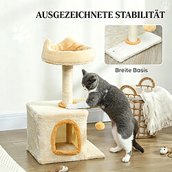 Acheter HOMAIRE Arbre à chat en beige de particules et peluche beige 40 x 30 x 72 cm
