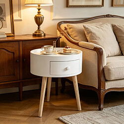 HOMAIRE Table d'appoint en mdf blanc 38 x 38 x 45 cm pas cher