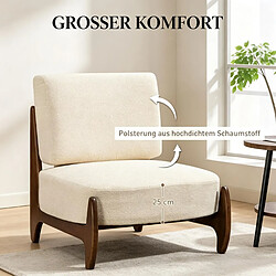 HOMAIRE Fauteuil crème en polyester 73,5 x 72 x 81 cm pas cher