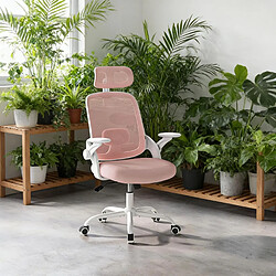 HOMAIRE Chaise de bureau rose en métal et tissu maillé et polypropylène de 47 × 47 × 117.5 cm pas cher