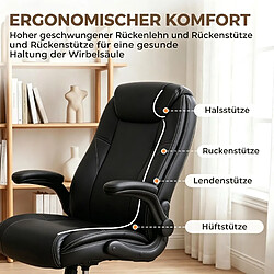HOMAIRE Chaise de bureau noir en similicuir de 77 × 77 × 106 cm pas cher