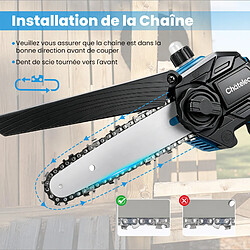 Acheter Mini Tronçonneuse à Batterie 6 et 8 Pouces–Mini Tronçonneuse Électrique Sans Fil, 2 * 4,0Ah 21V Batterie, Moteur Sans Balais