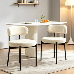 HOMAIRE Chaise beige en tissu et mousse 51 x 51 x 76 cm pas cher