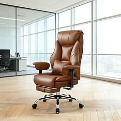 Acheter HOMAIRE Chaise de bureau marron en métal et polyuréthane de 77 × 77 × 125.5 cm