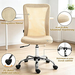 HOMAIRE Chaise beige en tissu, mesh, métal 43 x 58 x 100 cm pas cher