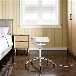 Acheter HOMAIRE Chaise de bureau blanc en métal et PU de 49 × 49 × 58 cm