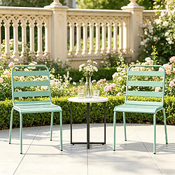 Avis HOMAIRE Chaise de jardin en acier vert 46 x 58 x 78 cm