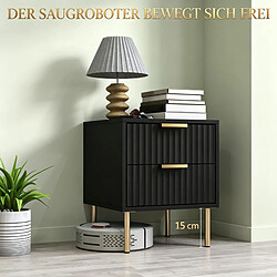 HOMAIRE Table d'appoint en métal, décor bois et panneau de particules noir en mdf 40 x 39 x 48 cm pas cher