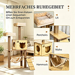 Acheter HOMAIRE Arbre à chat True niveaux naturel et brun en panneau de particules et peluche de 40 × 40 ×