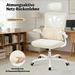Acheter HOMAIRE Chaise de bureau naturel en métal et tissu maillé et PU de 62 × 62 × 123.5 cm
