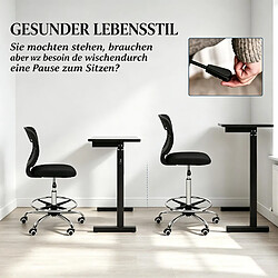 HOMAIRE Chaise de bureau noir en tissu et acier de 59 × 59 × 126 cm pas cher