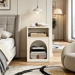Avis HOMAIRE Table d'appoint en mdf bois crème 40 x 30 x 60 cm