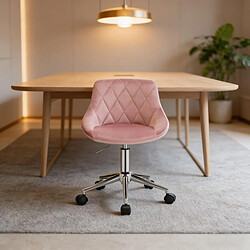 Avis HOMAIRE Chaise de bureau rose en métal et de 37.5 × 37.5 × 77 cm