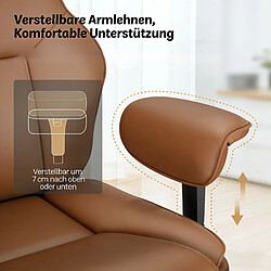 HOMAIRE Chaise de bureau marron en métal et polyuréthane de 77 × 77 × 125.5 cm pas cher