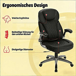 HOMAIRE Chaise de bureau noir en métal et tissu maillé et Nylon et PU de 67.5 × 67.5 × 120 cm pas cher