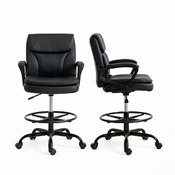 Avis HOMAIRE Chaise de bureau noir en métal et bois et polypropylène de 61 × 61 × 108 cm