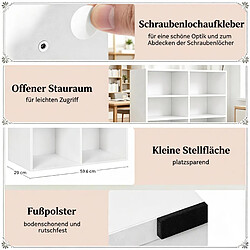 HOMAIRE Bibliothèque en bois blanc avec rangement 29 x 59,6 x 89 cm pas cher