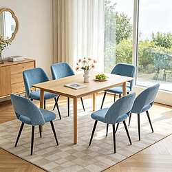 Acheter HOMAIRE Chaise bleu en tissu et métal 48 x 45 x 80.5 cm