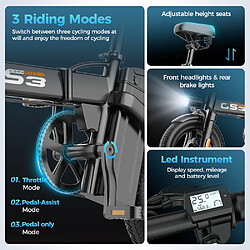 Avis Vélo Électrique Pliable Urbain Toofly Gs3, Batterie 48 V 15 Ah, Noir