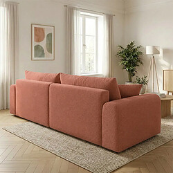 Acheter Concept Usine Canapé d'angle convertible terracotta 4 places tissu bouclé + coffre BELAIR