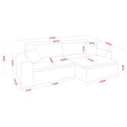 Avis Concept Usine Canapé d'angle convertible terracotta 4 places tissu bouclé + coffre BELAIR
