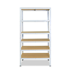 shelfplaza HOME 230x100x50 cm Étagère charges lourde en blanc avec 6 étagères 145 kg par étagère pas cher