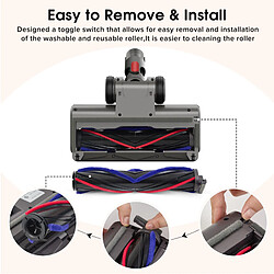 Acheter Tête de brosse de remplacement anti-emmêlement pour aspirateurs Dyson V7, V8, V10, V11 et V15 — Compatible tapis et sols durs — Noir