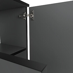 Grande Commode 140 cm STIV-MEUBLES Gris Mat - Meuble de Rangement, Buffet, Meuble TV 140 x 35 x 80 cm pas cher