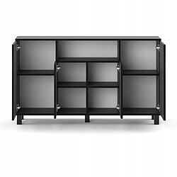 Avis Grande Commode 140 cm STIV-MEUBLES Gris Mat - Meuble de Rangement, Buffet, Meuble TV 140 x 35 x 80 cm