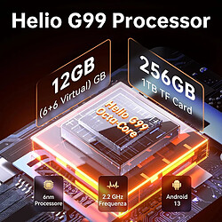 Avis OUKITEL RT8, 12 Go (6+6 Go) 256 Go, Noir/Orange