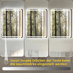 Generic Home Miroir LED salle de bain 60x80 cm sans cadre avec fonction anti-buée, éclairage 3 couleurs et commande tactile pas cher