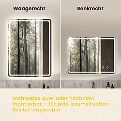 Avis Generic Home Miroir LED salle de bain 60x80 cm sans cadre avec fonction anti-buée, éclairage 3 couleurs et commande tactile