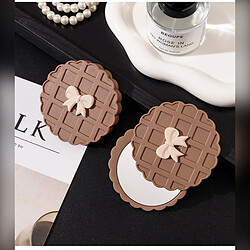 INF Miroir de Poche Rotatif Motif Gaufre - Miroir Maquillage Rond HD Portable, Miroir à Main C pas cher