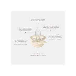 Avis BIBS Supreme - Lot de 4 sucettes bébé symétriques silicone T2 - Sable Sauge & Vert Chasseur