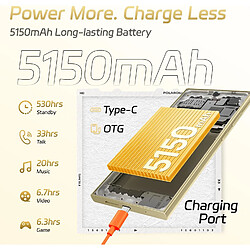 Smartphone OUKITEL C61 batterie 5150mAh 16Go+128Go écran 6,88" 90Hz Android15 pas cher