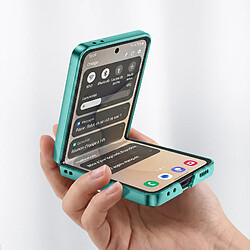 Avis Avizar Coque pour Galaxy Z Flip 8 Articulée avec Ancrage et Contour Chromé Vert