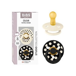 Acheter BIBS Studio Colour T2 - Lot de 2 - Sucettes ivoire/noir - Caoutchouc naturel
