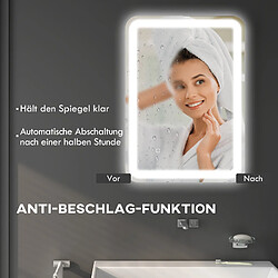 Acheter Generic Home Miroir LED Salle de Bain 50x70 cm avec Éclairage 3 Couleurs et Fonction Anti-buée